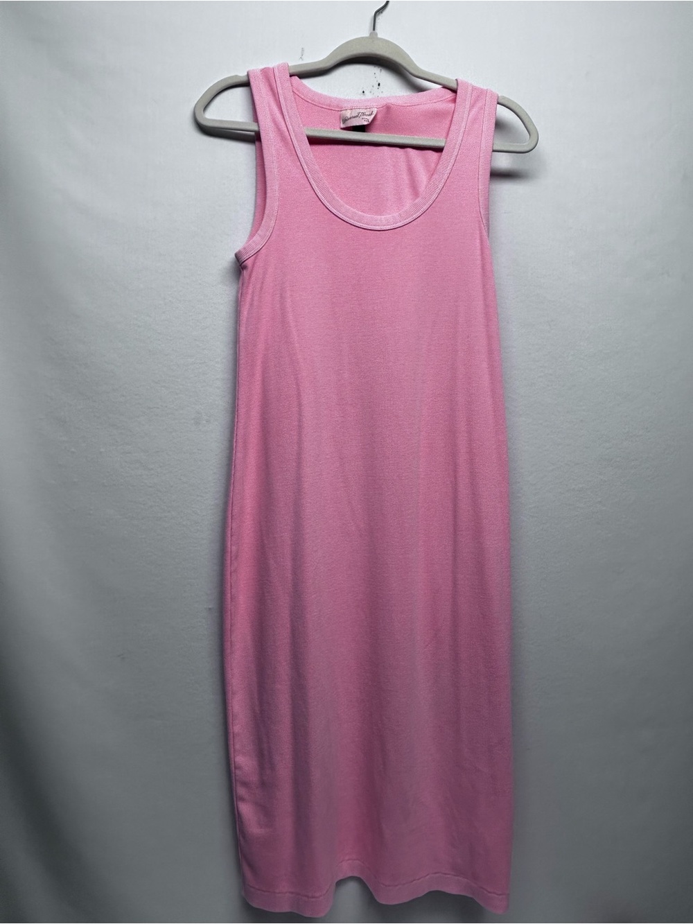 Simple Pink Tank Midi Dress